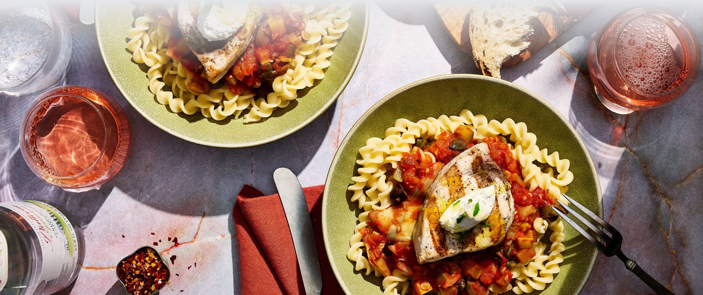 Piancone Epicureo® Fusilli Al Ferretto Puttanesca with Swordfish