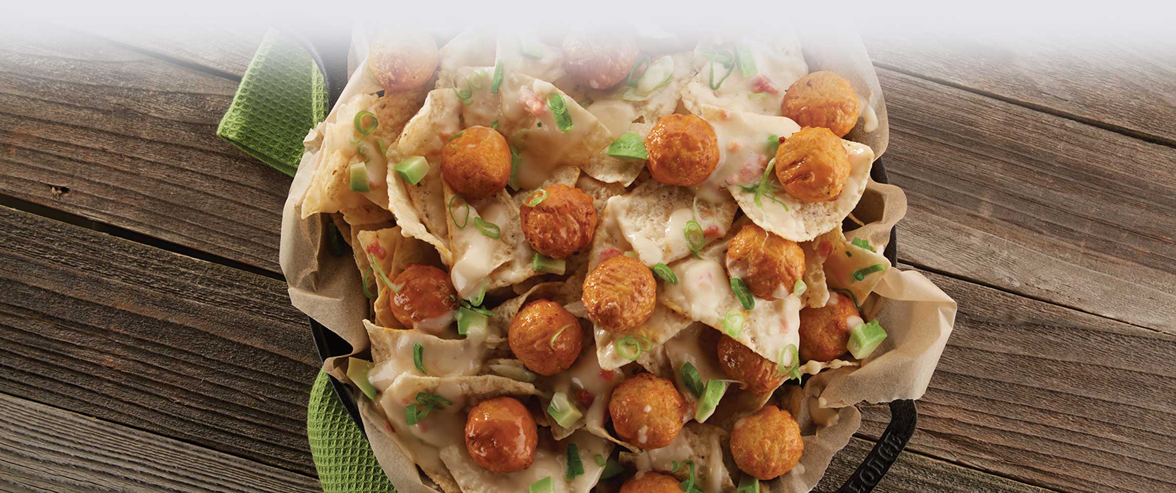 Buffalo Style Chicken Meatball Nachos