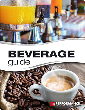 Beverage Guide showing fresh brewed coffee and beans on the cover.
